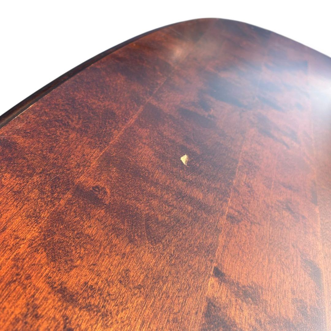 【美品】北海道民芸家具 樺桜材 ダイニングテーブル ガラス天板付き