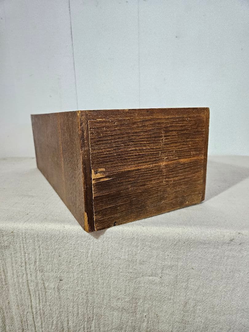 USアンティーク 木製のカードキャビネット ホルダー 卓上 書斎 引出 ドロワー