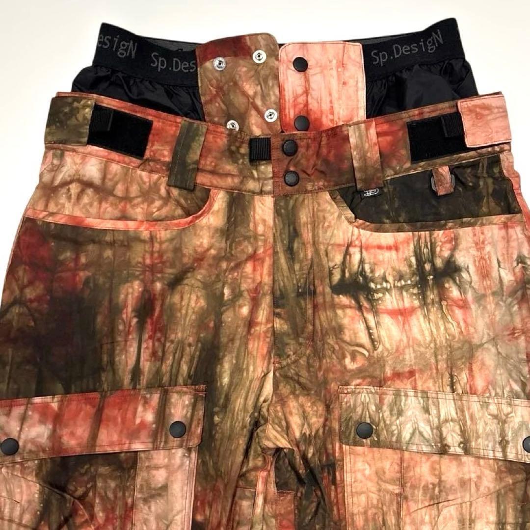 【美品/メンズM /ゴアテックス】SP Design スノボーウェア　上下　総柄