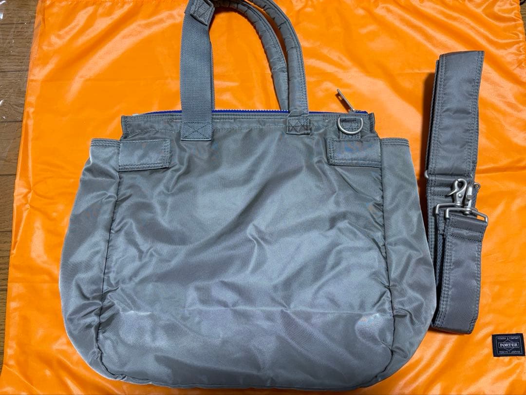 sacai porter ヘルメットバッグ Mサイズ シルバー×ブルー