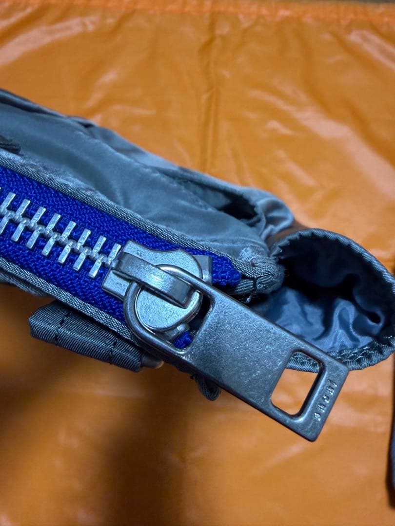 sacai porter ヘルメットバッグ Mサイズ シルバー×ブルー