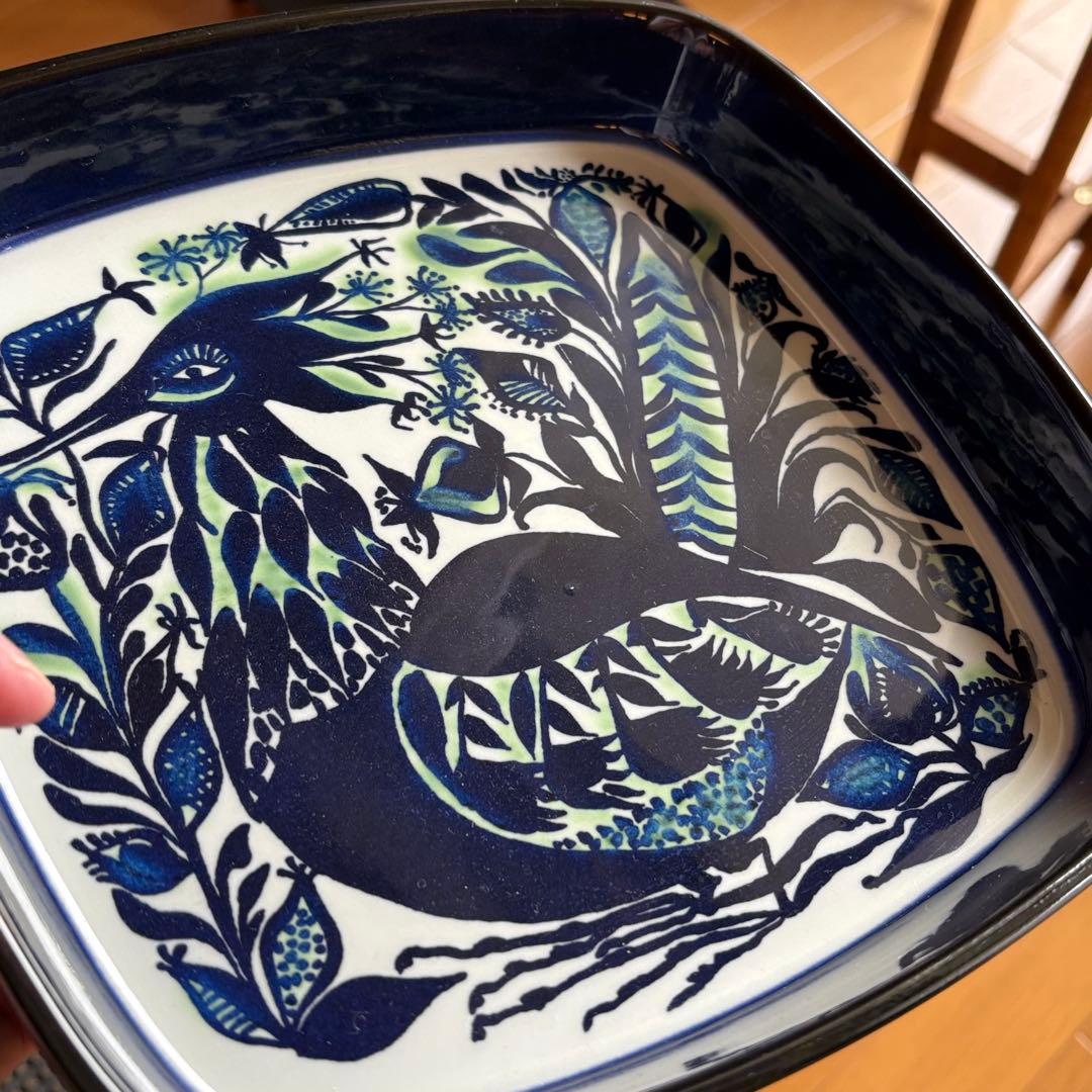 ロイヤルコペンハーゲン テネラ 鳥 スクエアプレート　マリアンヌ・ジョンソン