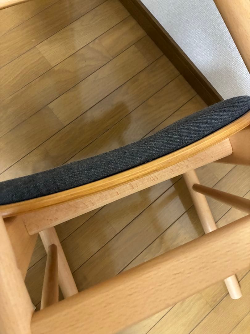 無印良品　ラウンドチェア 布座 ブナ材