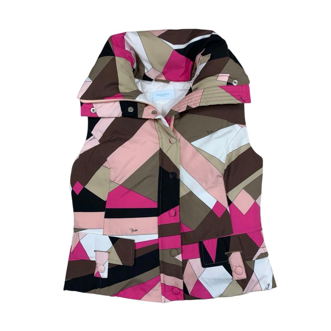 極美品EMILIO PUCCI エミリオプッチ ダウンベスト 36 ピンク系