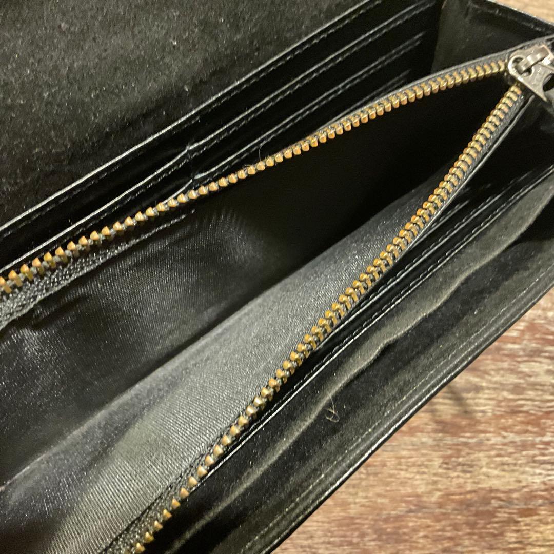 美品！マッドモンキー ワニ革 カイマン 財布 長財布 二つ折りクロコ ネイビー