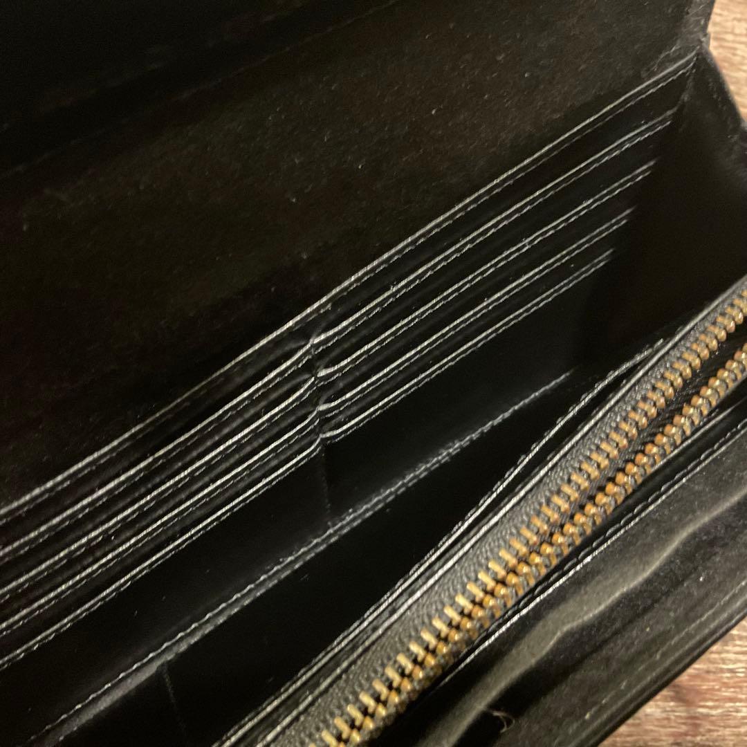 美品！マッドモンキー ワニ革 カイマン 財布 長財布 二つ折りクロコ ネイビー