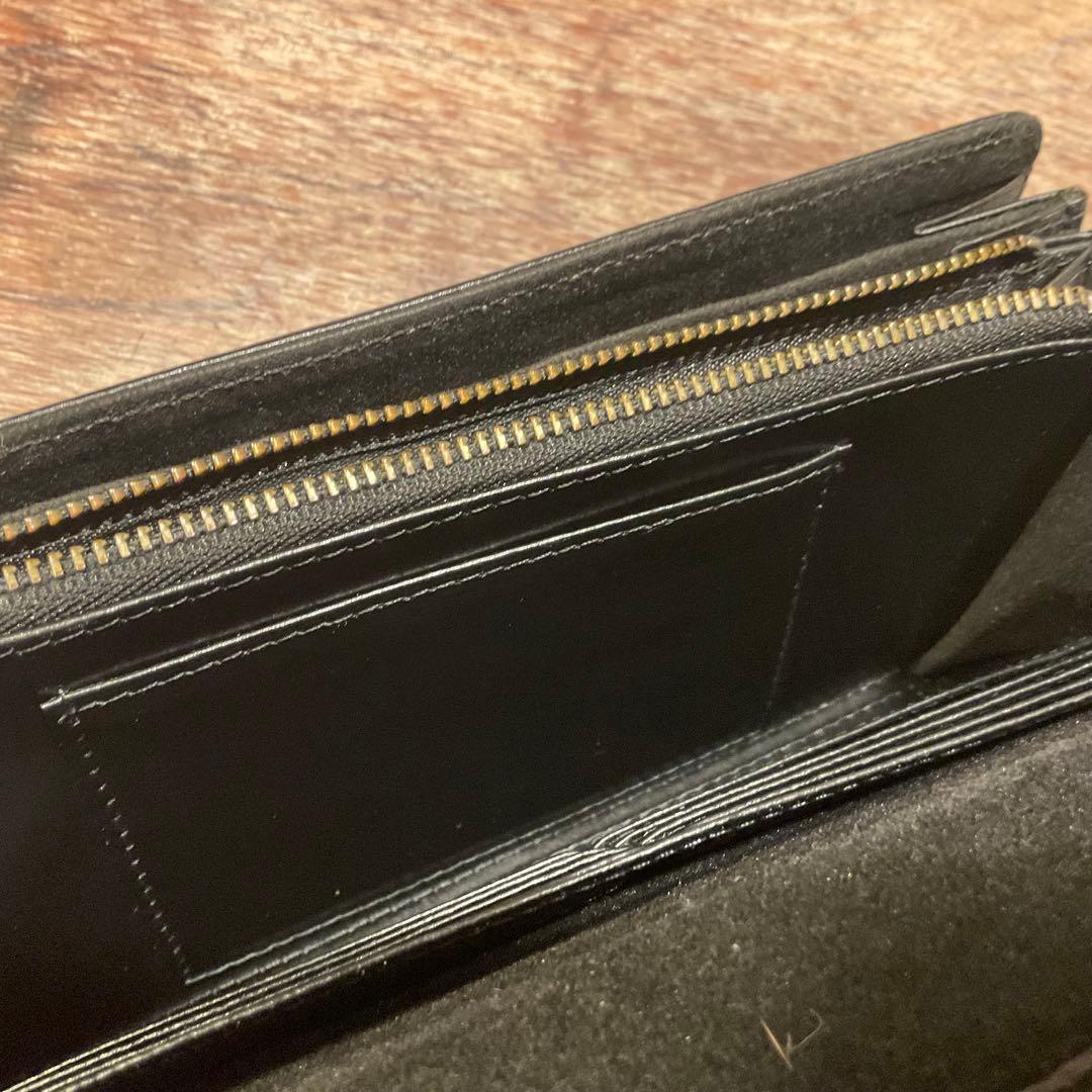 美品！マッドモンキー ワニ革 カイマン 財布 長財布 二つ折りクロコ ネイビー