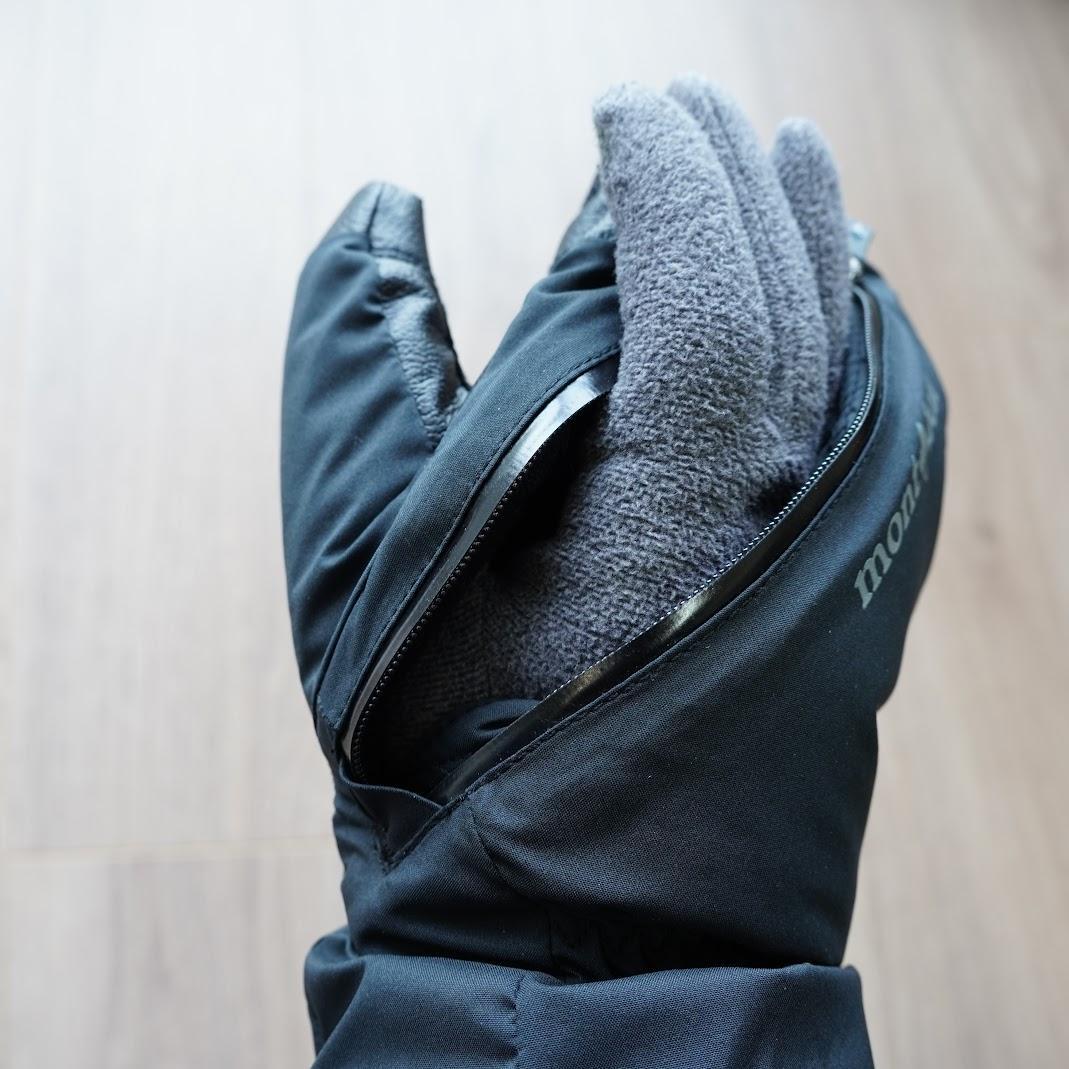 mont-bell パウダー ジップミトン 男女兼用（S）