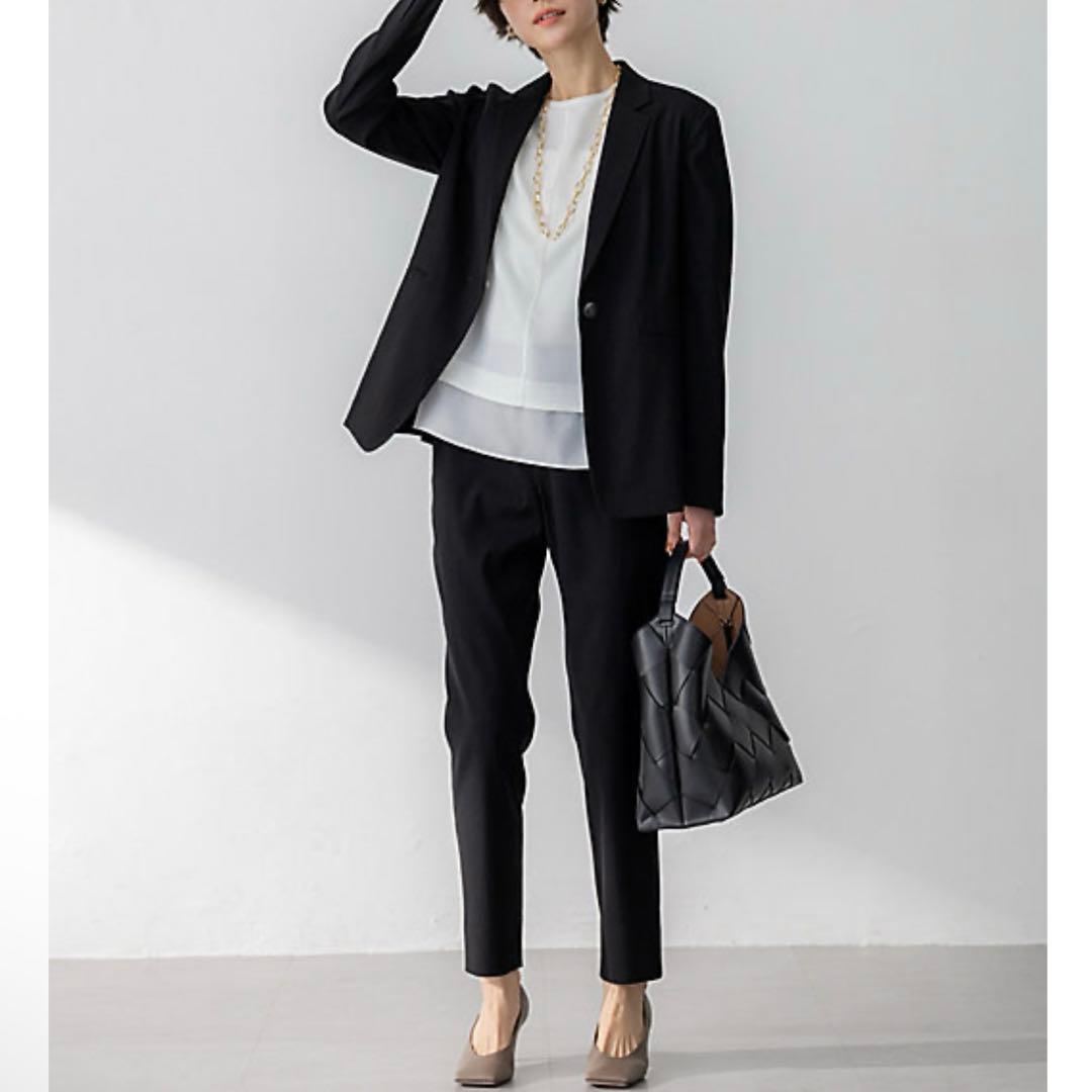 2025SS新品✨23区 パンツスーツセットアップ　ブラック　大きいサイズ50