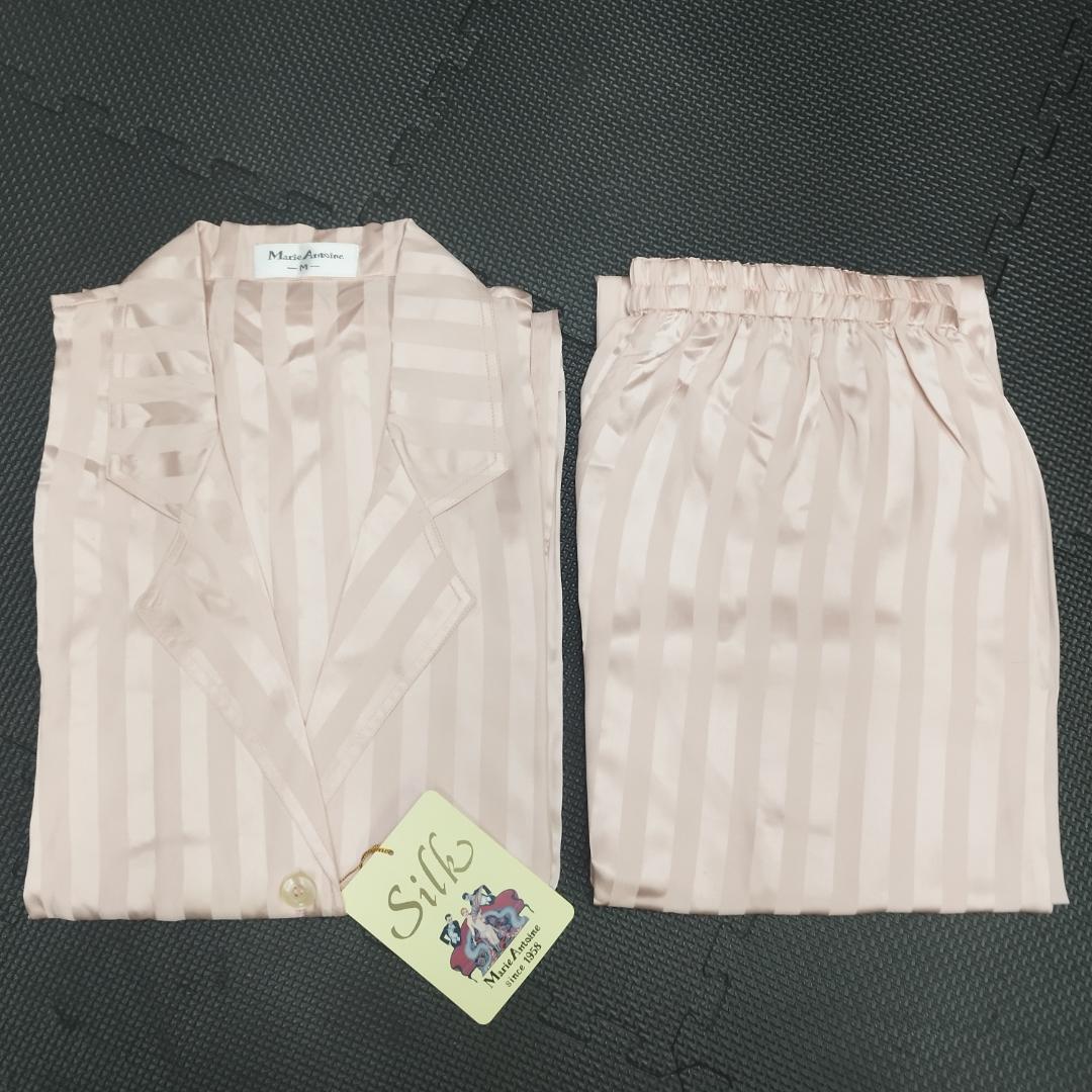 新品　MarieAntoine マリーアントン　100%シルクパジャマ　長袖　M