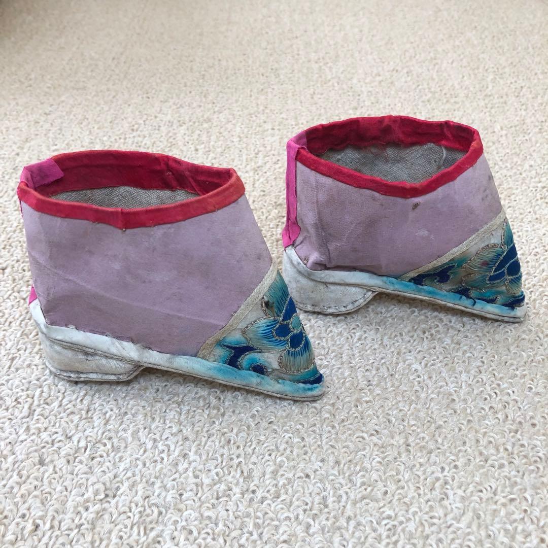 激レア　中国　清代のアンティーク　時代物　三寸金蓮 女性の靴　飾り稀少　極上レア