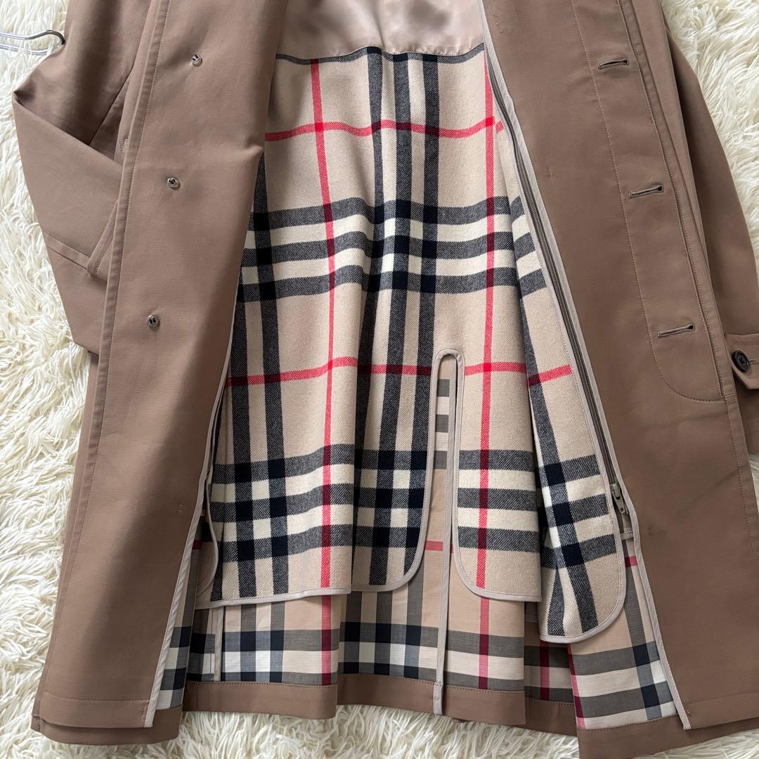美品 バーバリーロンドン ステンカラーコート L ノバチェック ライナー付き