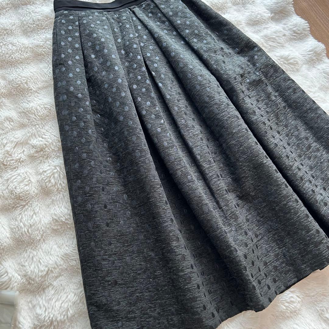 IENA LA BOUCLE ドットジャガード タックスカート　イエナラブークル