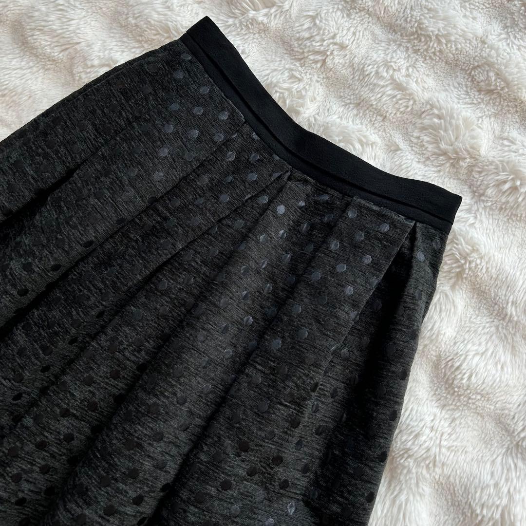 IENA LA BOUCLE ドットジャガード タックスカート　イエナラブークル