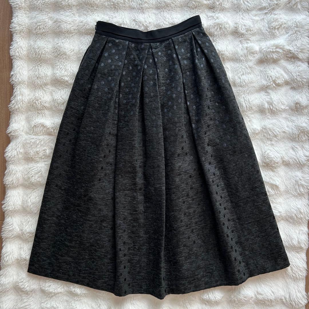 IENA LA BOUCLE ドットジャガード タックスカート　イエナラブークル