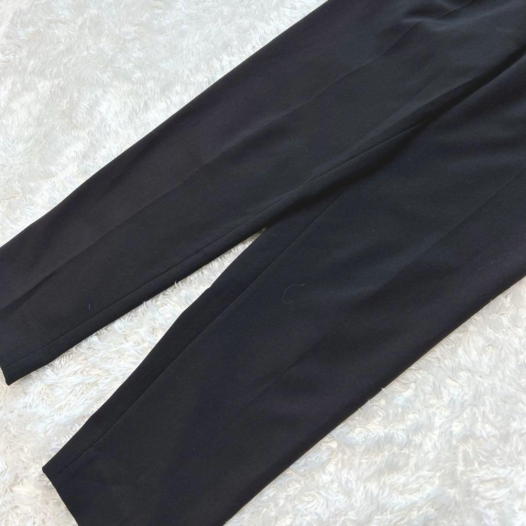 【美品】　PLST　パンツスーツ　オフィスカジュアル　ノーカラー　スラックス　黒