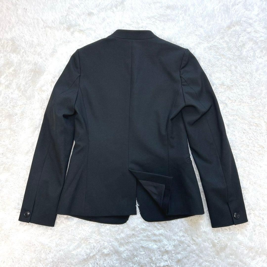 【美品】　PLST　パンツスーツ　オフィスカジュアル　ノーカラー　スラックス　黒