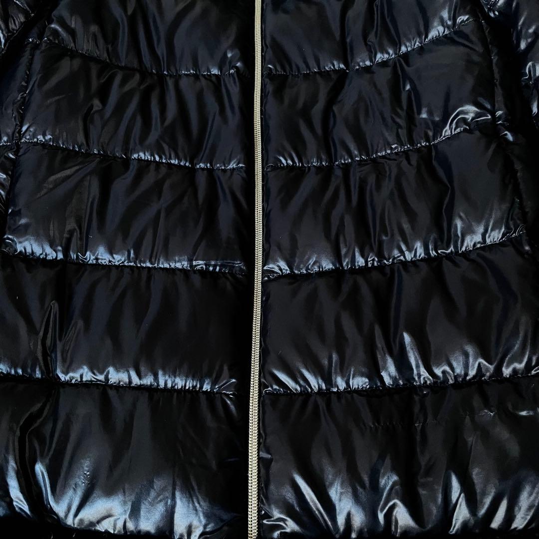 ヘルノ　ファー　切り替え　ダウンコート　ダウンジャケット　レディース　黒　44