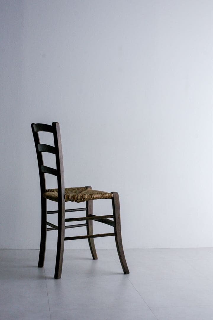 フランス　ラッシュ編みチェア　ダイニングチェア　アンティーク　ブロカント　古家具