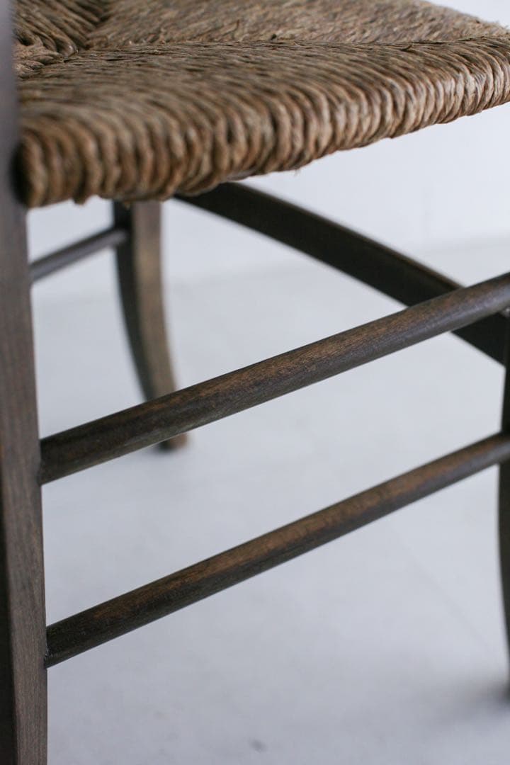 フランス　ラッシュ編みチェア　ダイニングチェア　アンティーク　ブロカント　古家具