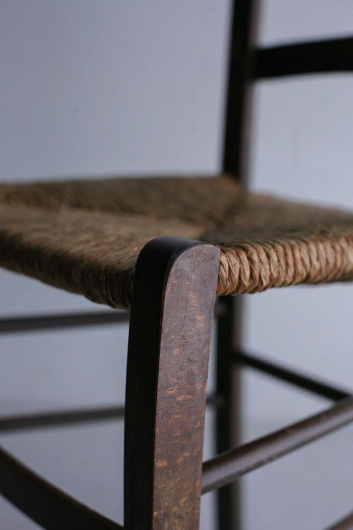 フランス　ラッシュ編みチェア　ダイニングチェア　アンティーク　ブロカント　古家具