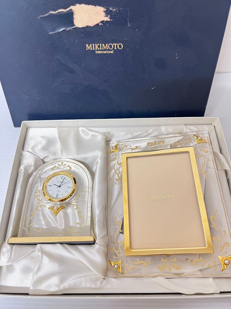 MIKIMOTO 置時計とフォトフレームセットパール付き