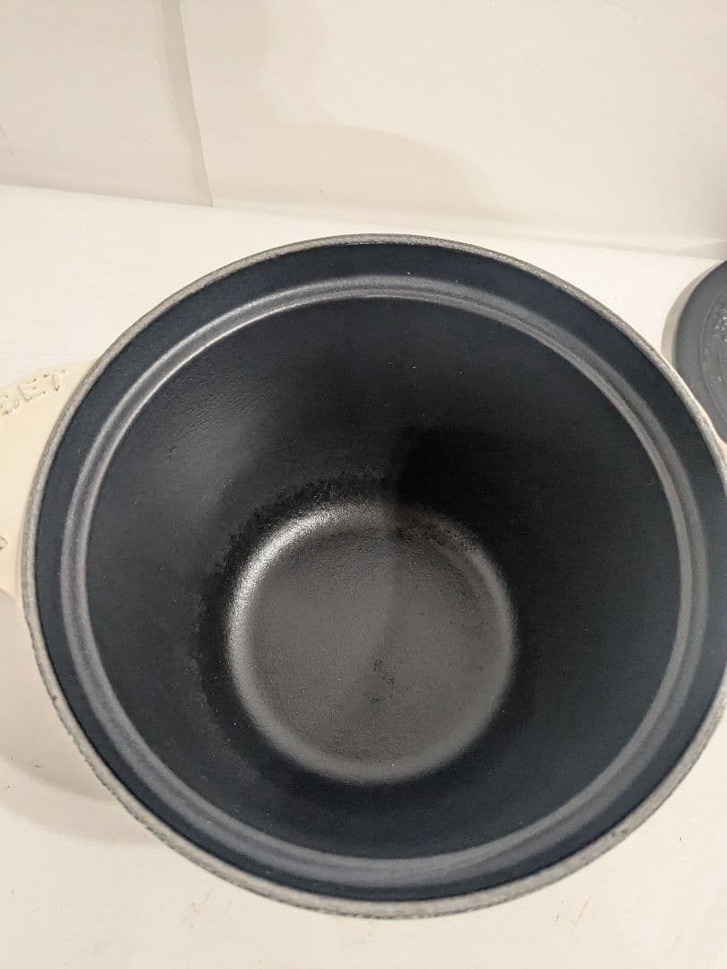 ル・クルーゼ　ココットエブリィ　インナーリッド付き　16cm　クリーム