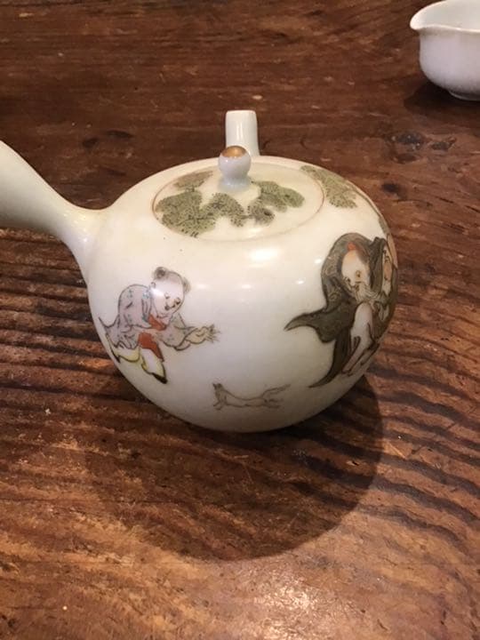 【青海】 古い九谷焼　大正時代　色絵唐人画煎茶器揃え　茶具