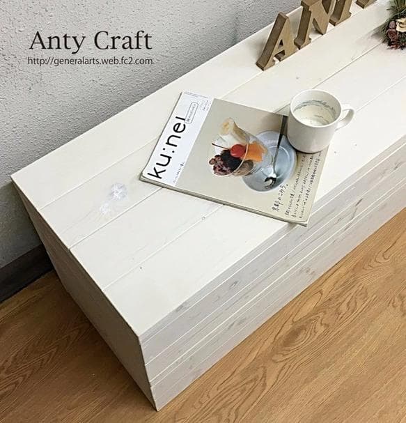 【サイズオーダー可】【引取可能】アンティーク風収納ベンチ ソファテーブル店舗什器