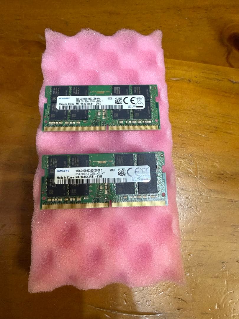 Samsung 32GB DDR4メモリ 2枚組（合計64GB）