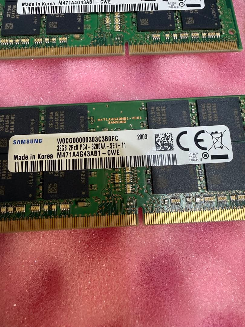 Samsung 32GB DDR4メモリ 2枚組（合計64GB）