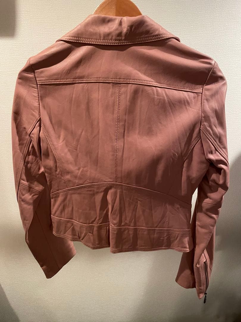 【美品】Andy アンディ レザージャケット ピンク 本革 クリーニング済み★