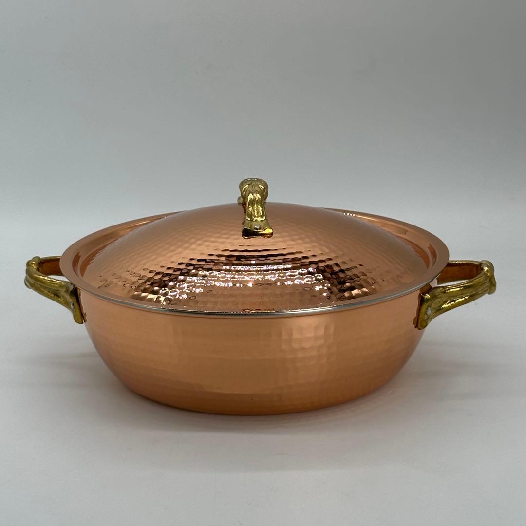 新品未使用 銅鍋 24cm 両手鍋 銅製 調理器具 キッチン用品 和銅楽 結び