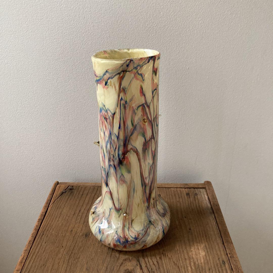 ビンテージ　イタリア　花瓶　マーブル　トゲ　スパイク　ゴシック　レアデザイナー