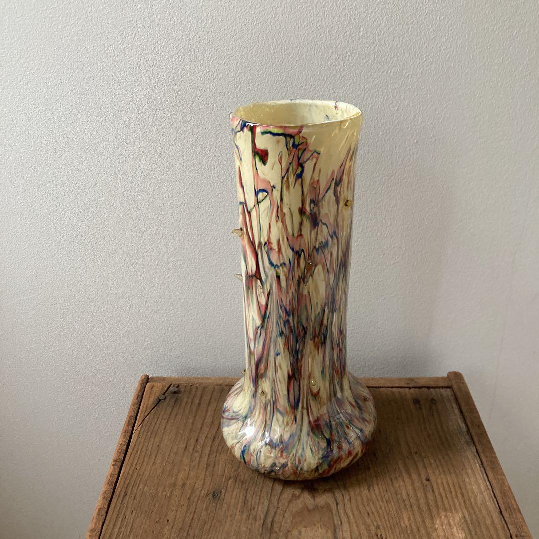 ビンテージ　イタリア　花瓶　マーブル　トゲ　スパイク　ゴシック　レアデザイナー