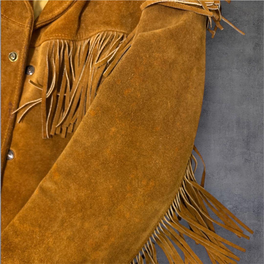 Schott WESTERN フリンジ スエードジャケット USA製 42 茶