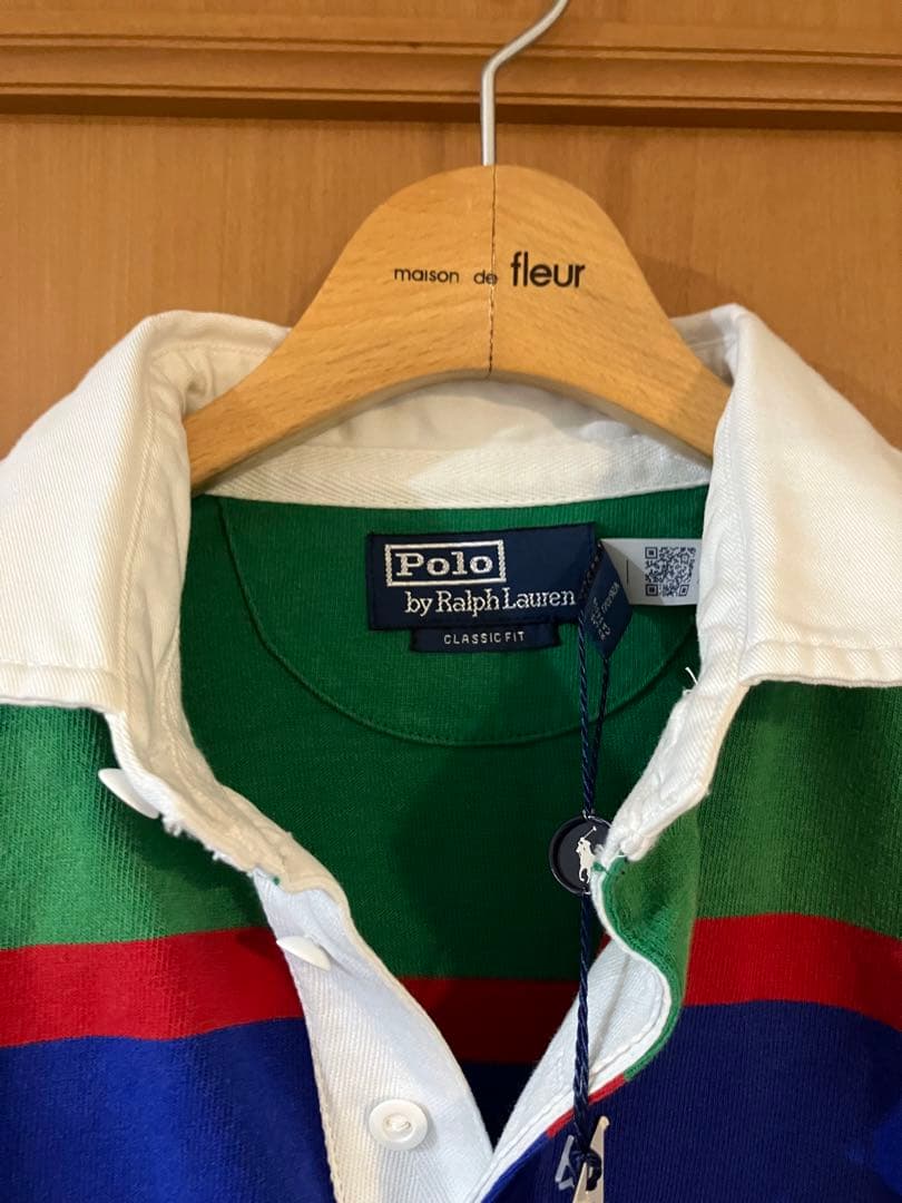 ポロ ラルフローレン 長袖 ストライプ ラガーシャツ M S