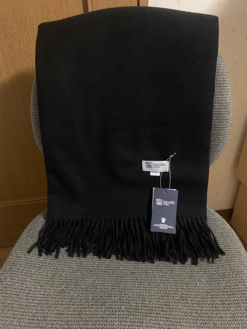 M*I様 ジョンストンズ スカーフブラック 大判ブラック カシミヤ ストール
