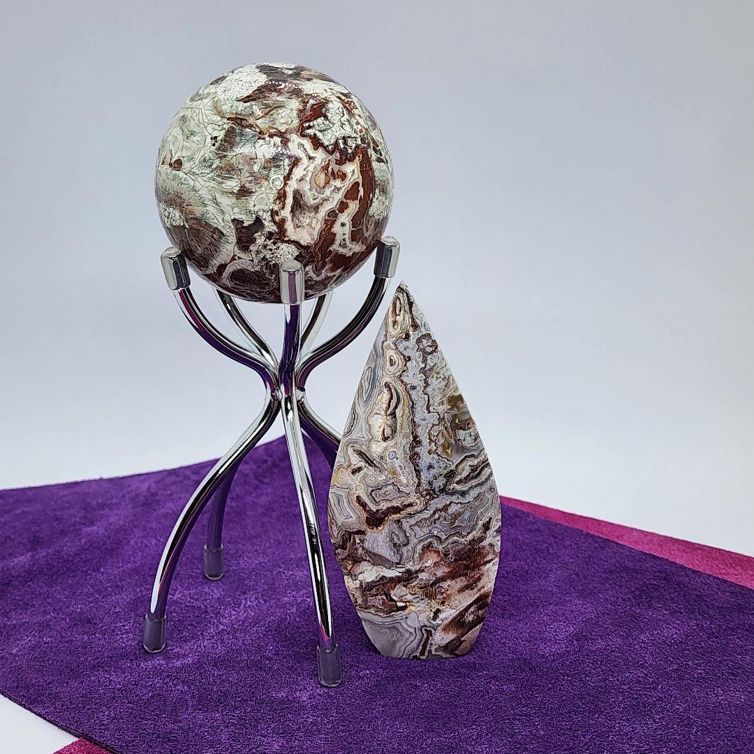 一点物天然石ペアセット クレイジーレースアゲート&マネーアゲート