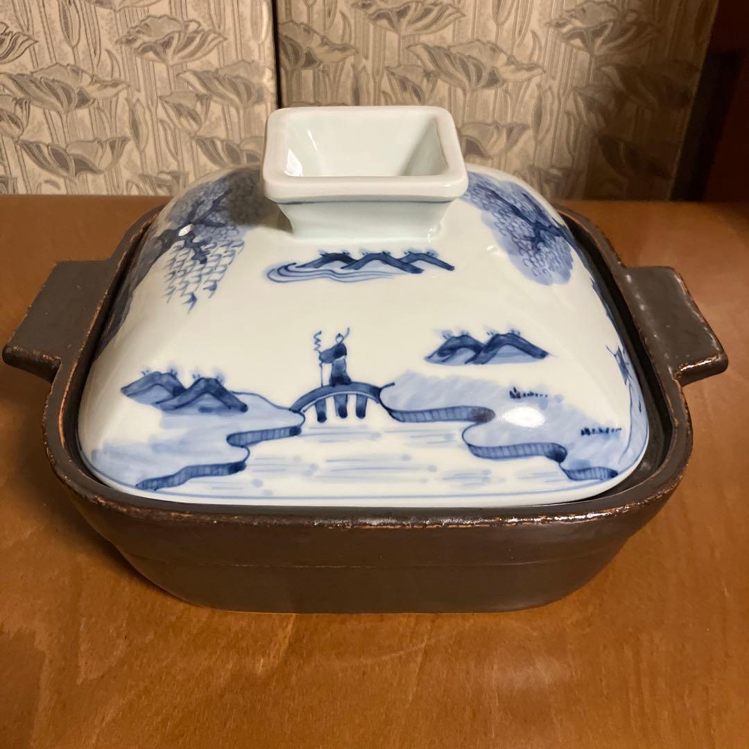 土鍋四角形　有田焼