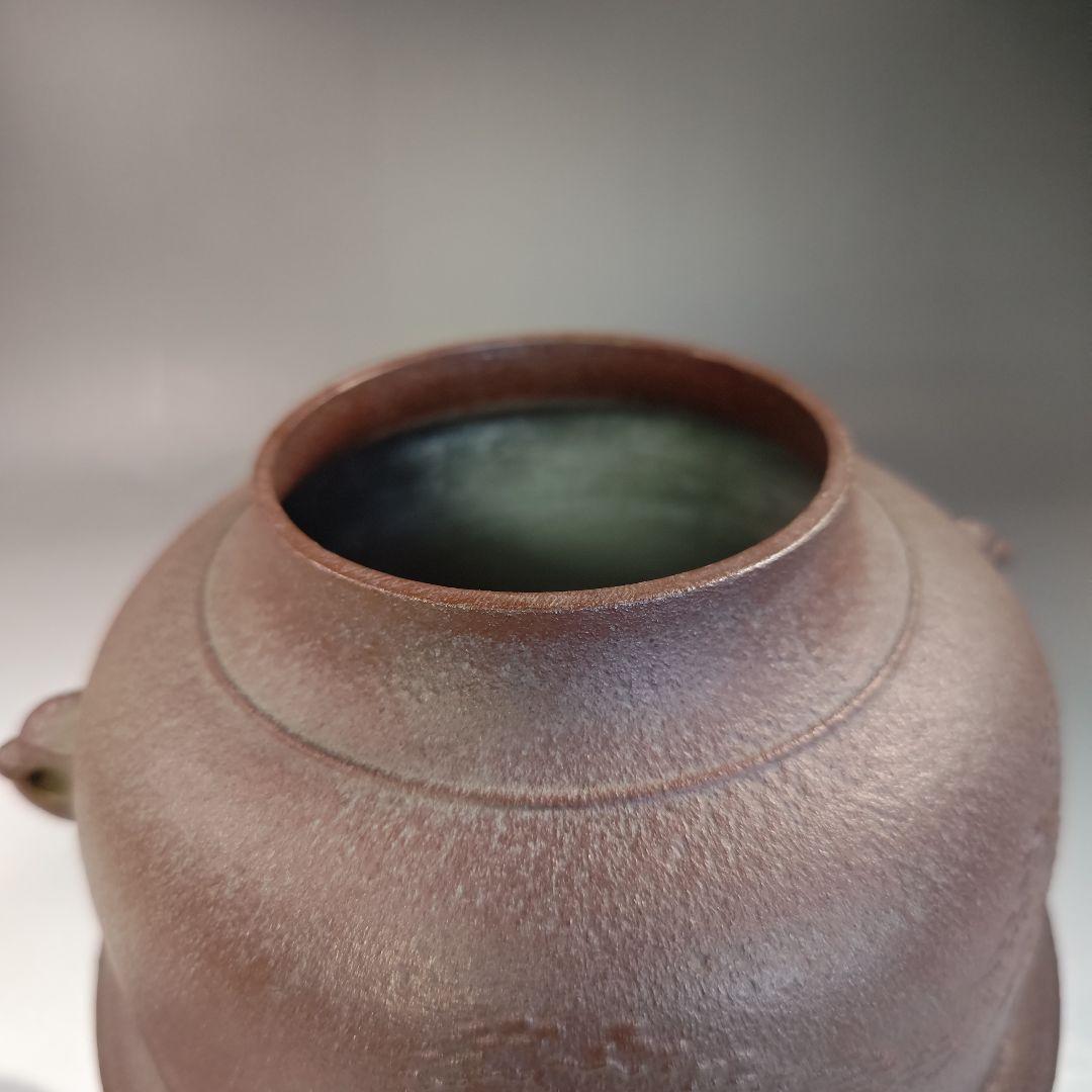 イ762 釜『横倉　嘉山』『浜松紋真形釜　共箱』鉄釜　釜鐶付　茶道具