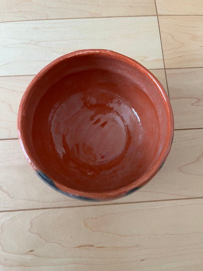 佐々木松楽　赤楽茶碗 前大徳 高橋悦道書付 共箱