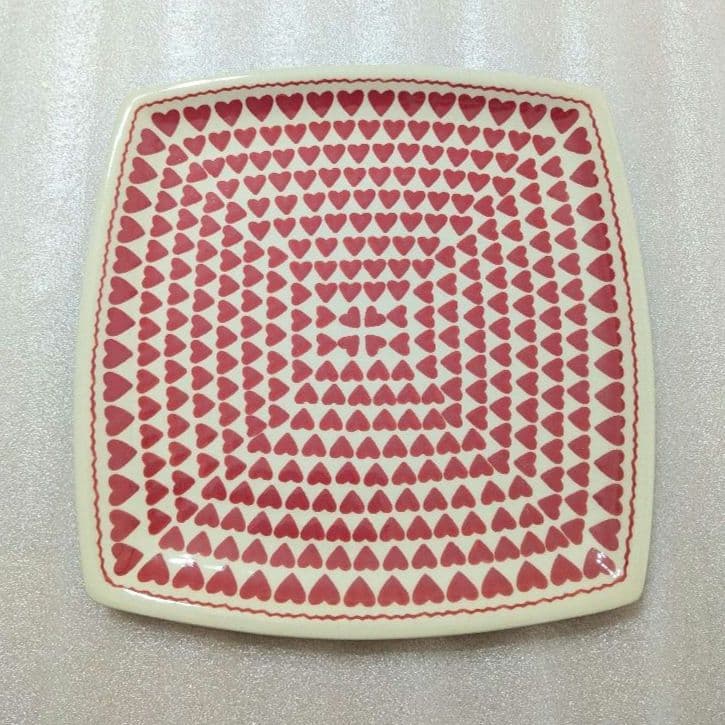 ポーランド食器　ハート　スクエアプレート大