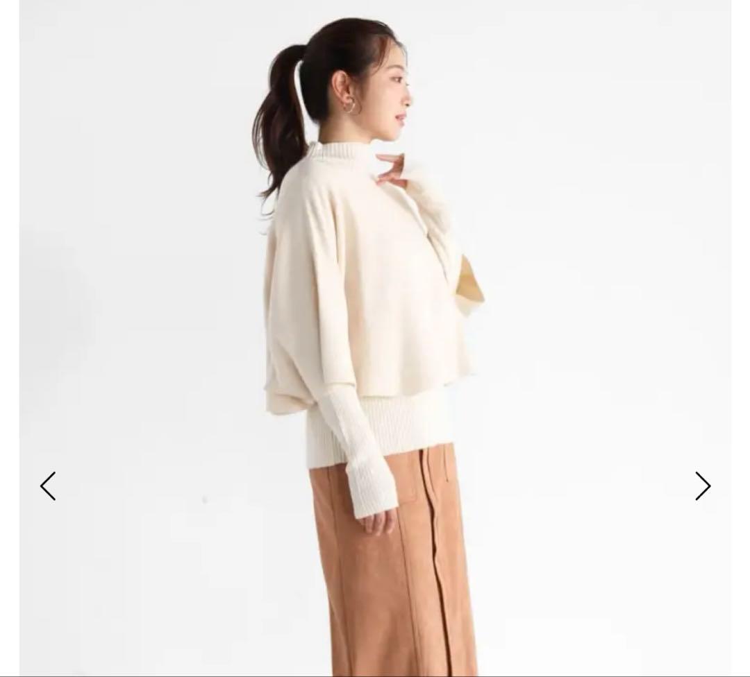 新品　Vin アンサンブル　ケープニット２点セット　アイボリー