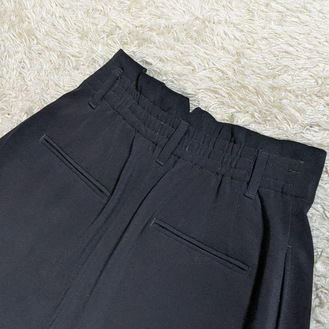 プラステ　セットアップ　ノーカラー　ワイドパンツ　洗える　ストレッチ　ゴム