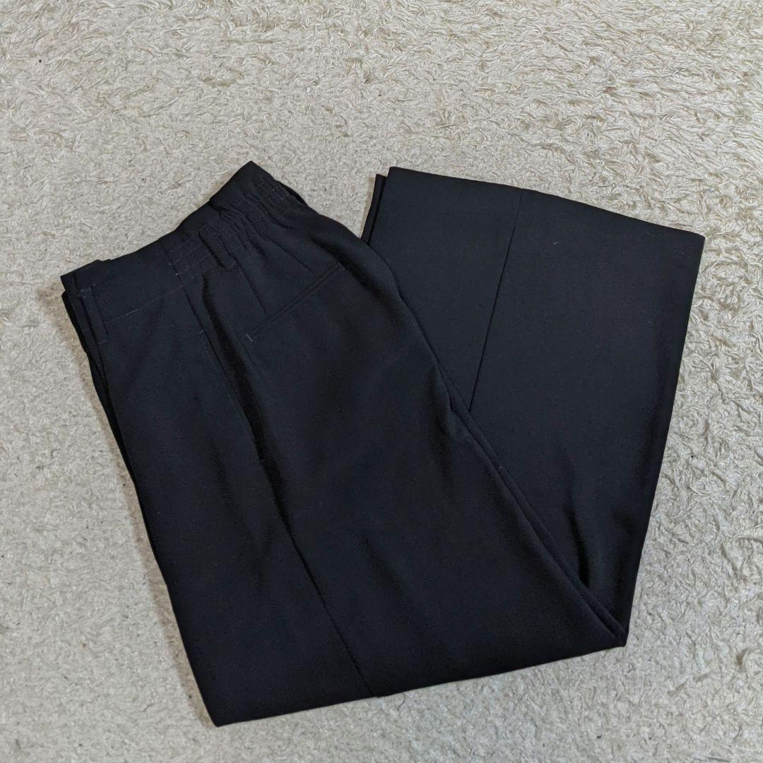 プラステ　セットアップ　ノーカラー　ワイドパンツ　洗える　ストレッチ　ゴム