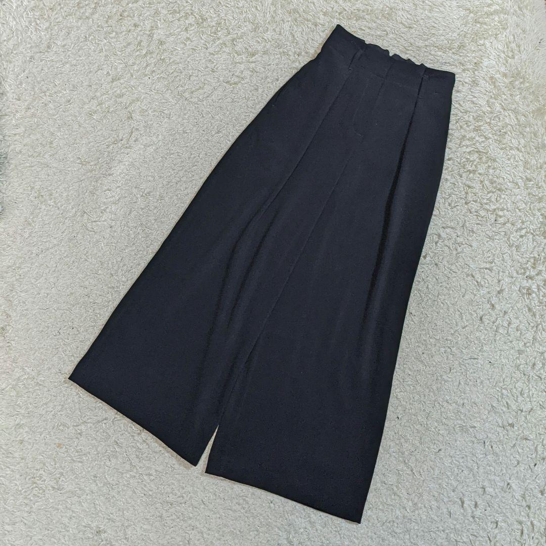 プラステ　セットアップ　ノーカラー　ワイドパンツ　洗える　ストレッチ　ゴム