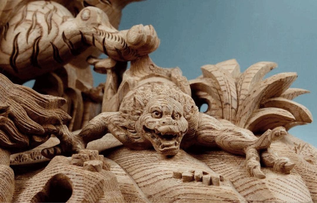 鐘馗捉鬼図　おに退治　河鍋暁斎　箱ありKawanabe Kyosai