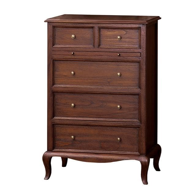 英国スタイル スライド棚付き４段チェスト