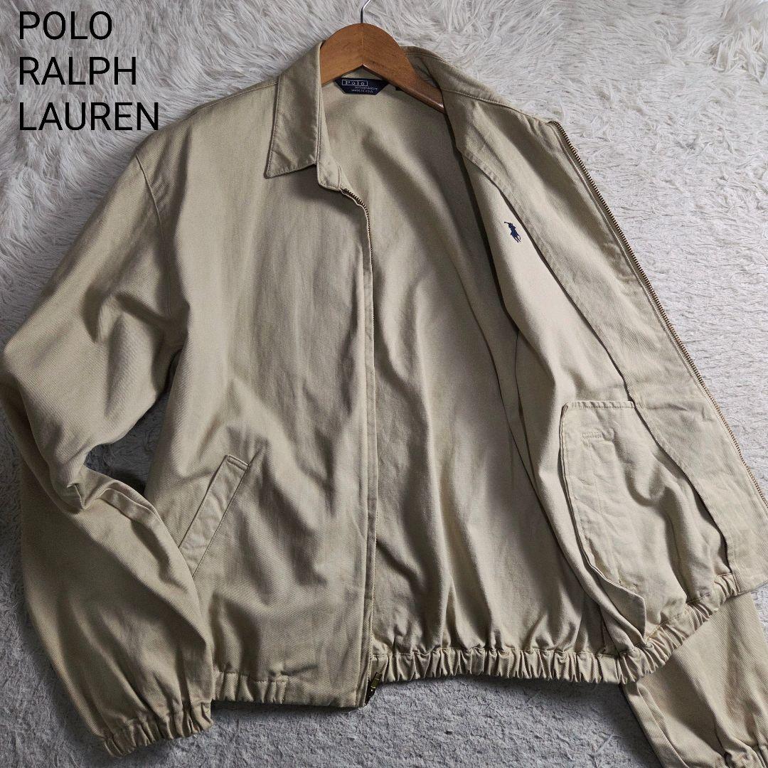 美品 ポロ ラルフローレン スイングトップ 三角タグ サイズL ベージュUSA製